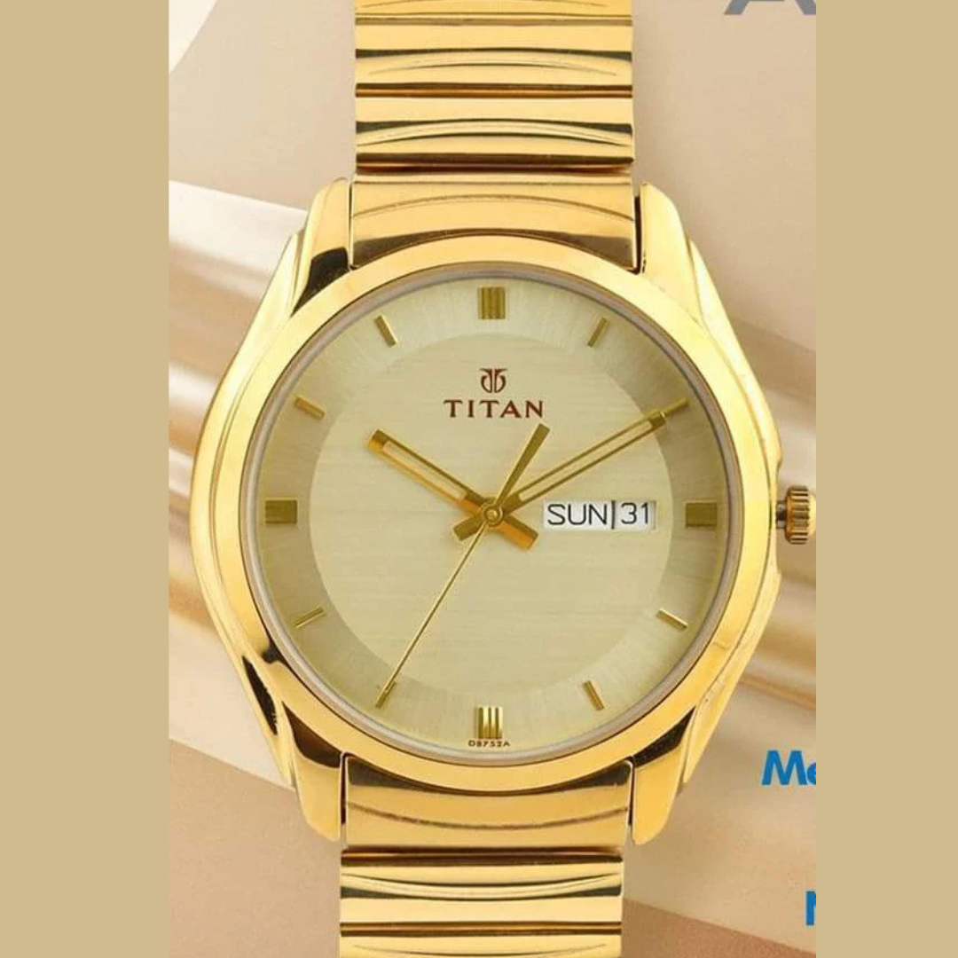 Men Gold-Toned Dial Watch