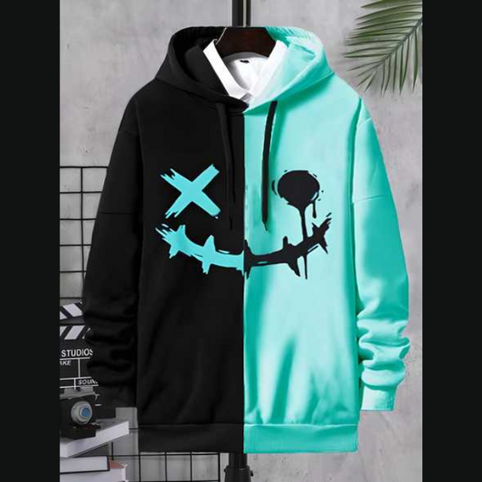 Cotton Printed Full Sleeves Mens Hoodie