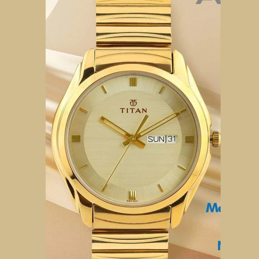 Men Gold-Toned Dial Watch